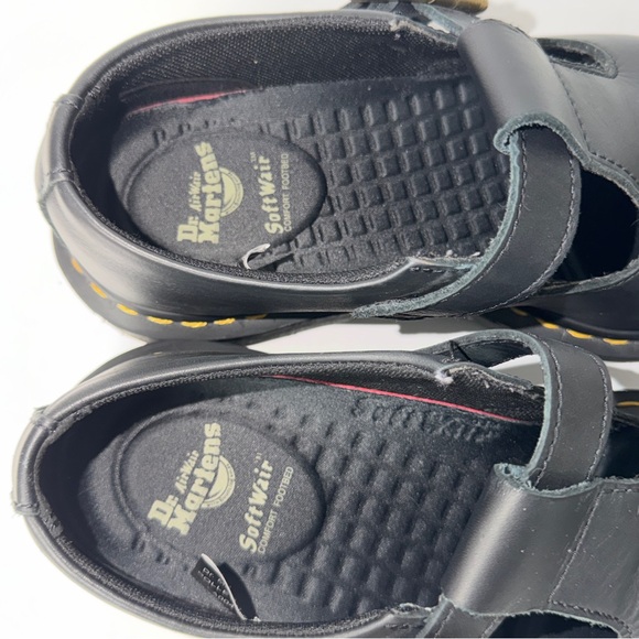 Dr. Martens Women’s Polly Black Leather Mary Jane Shoes - Picture 11 of 12